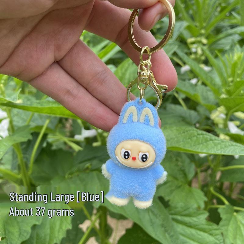 Flocked Labubu Mini Keychain & Car Pendant
