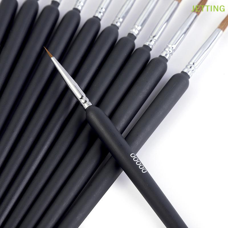 Miniature Model Paint Brushes Set 9 11 Pieces Fine Detail Brush for Nail Art Scale Models Hobby Craft Painting