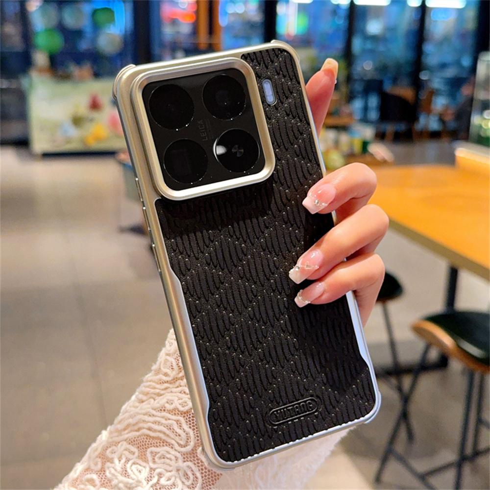 YUTRNG For Xiaomi 15 Pro Case Wave Texture PU Leather+PC Magnetic Phone Cover