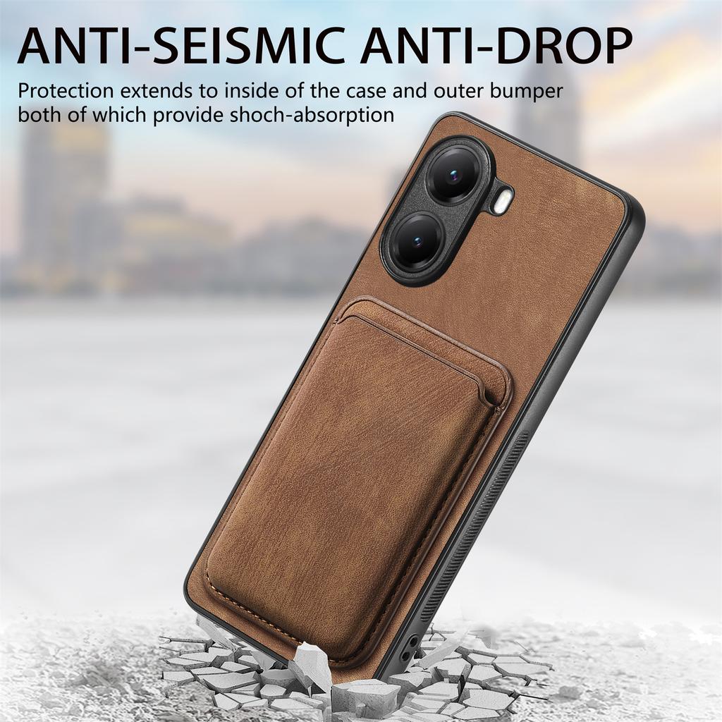 For Xiaomi Redmi Turbo 4 5G Magnetic Case Leather Back Cover with Detachable Card Holder