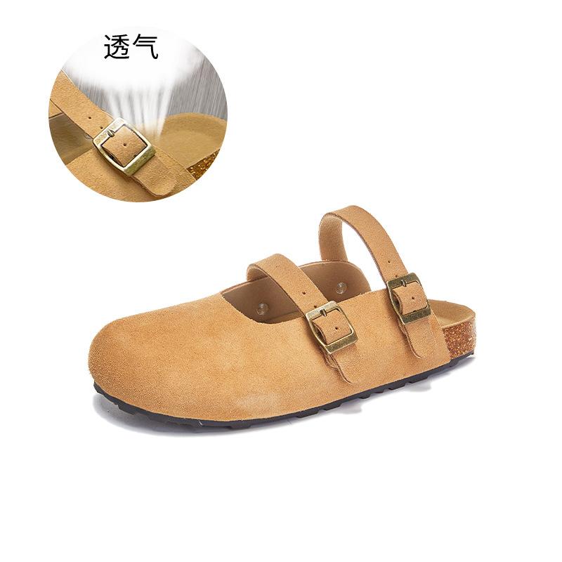 

Genuine leather bag head slippers women s 2025 summer new thick-soled heightening casual women s shoes fashion versatile outer wear cool slippers 40 верблюд