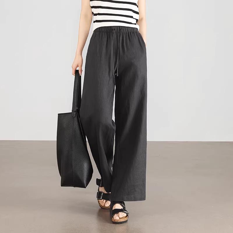 Women's Summer Wide-Leg Cotton Linen Pants: Relaxed, Versatile & Petite-Friendly