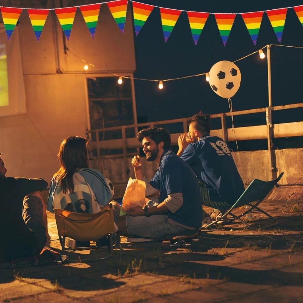 Triangle Colorful Triangle Flag 5M 10 Faces LGBT Pride Hand Flag Rainbow Flag  Homosexual