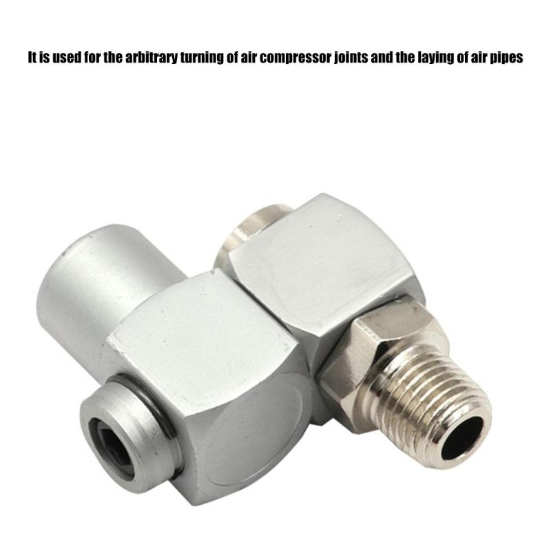 1/4inch Male and Female Threads Air Fittings Aluminum 360 Degree Swivel Air Hose Connectors Pneumatic Tool Parts