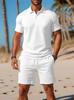 2025 Versatile Trendy Summer Short Sleeve Polo and Shorts Set