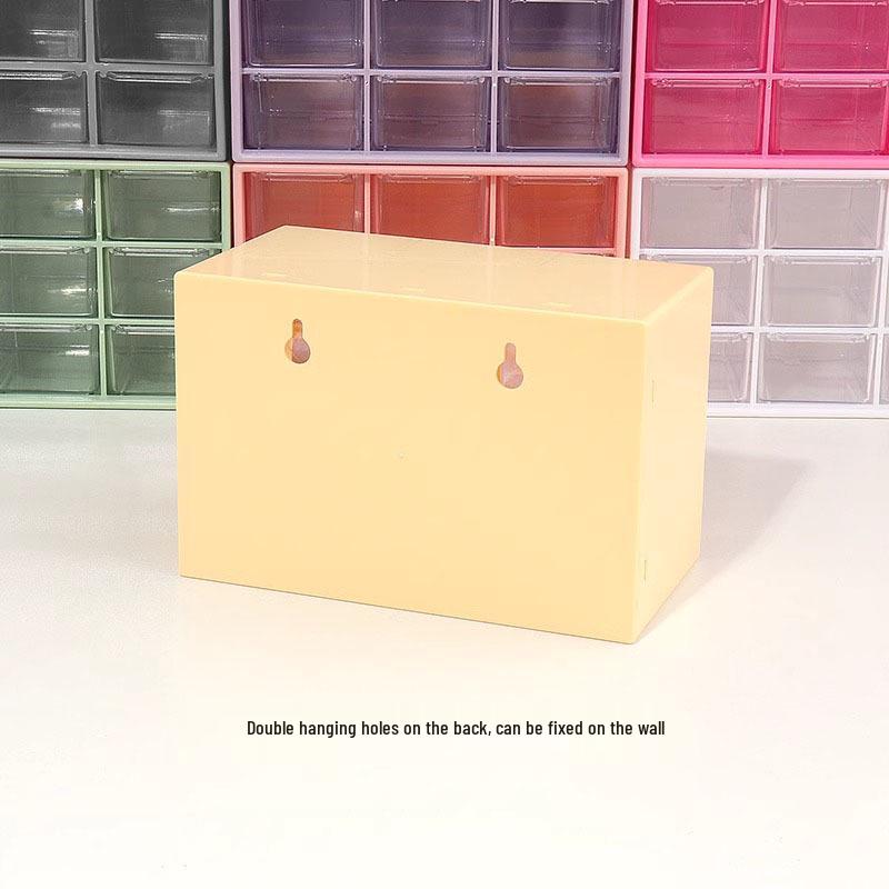 Japanese Solid Color 9-Grid Mini Drawer Storage & Organizer Box