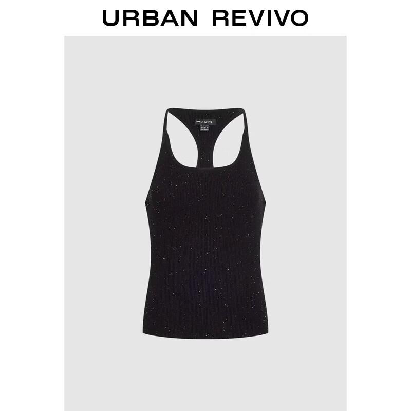 UR2026 Women s Sequin Embellished U-Neck Knit Top XS