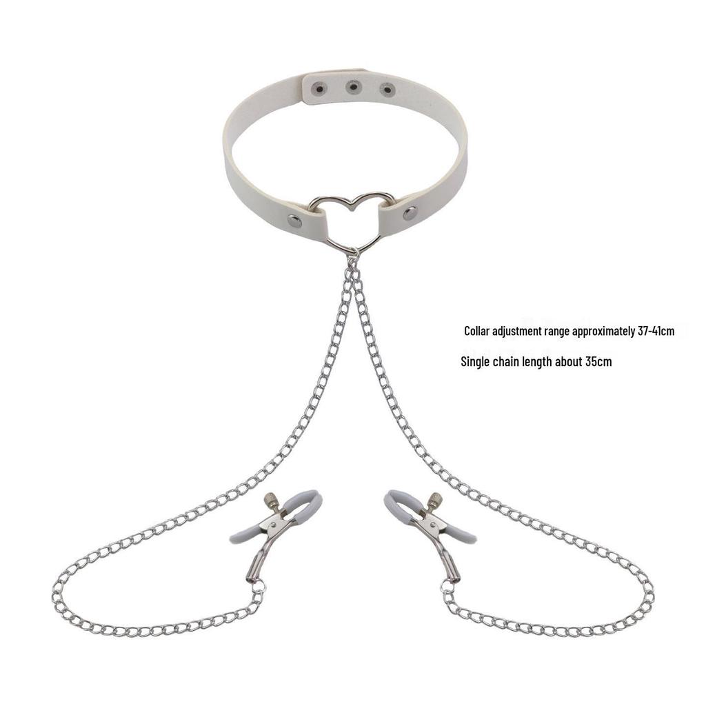 Elegant Choker with Nipple Clamps: Adult Training & Flirting Toy for Couples