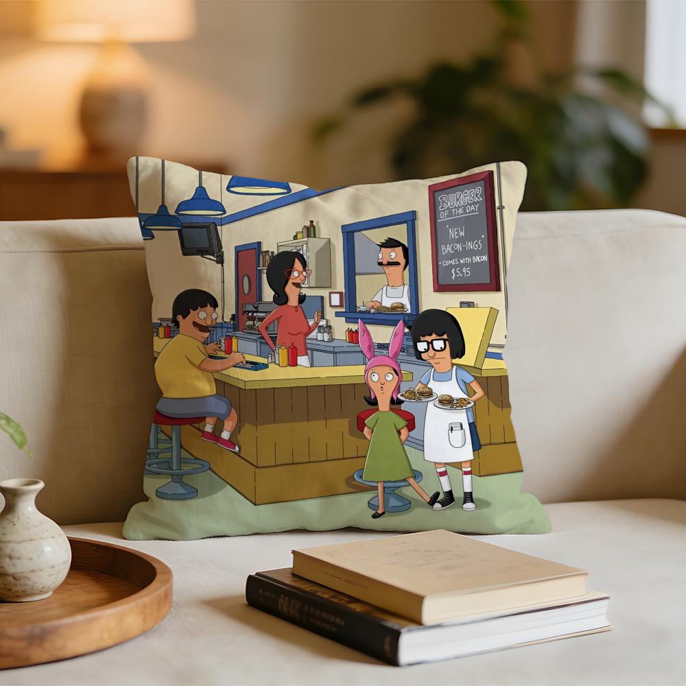 Anime Bobs Burgers Cushion Cover Short plush pillowcase for bed sofa carwashable 30x30cm