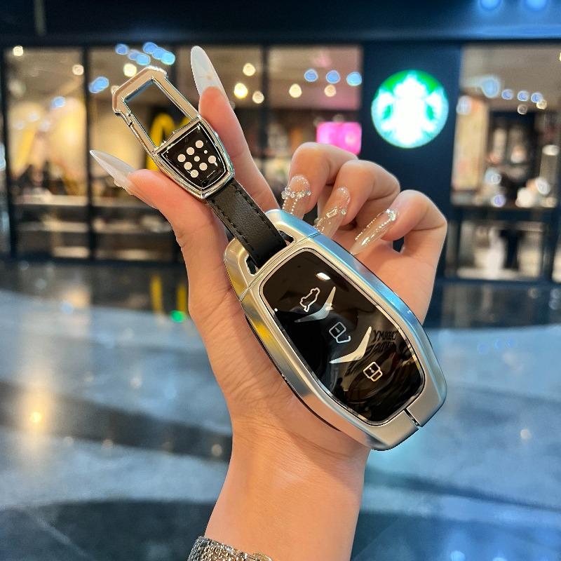 Car Zinc Alloy Leather Car Key Case Cover Holder For Dongfeng Fengguang Seres Evolute I-Space I-Pro Landian E5 Car Styling