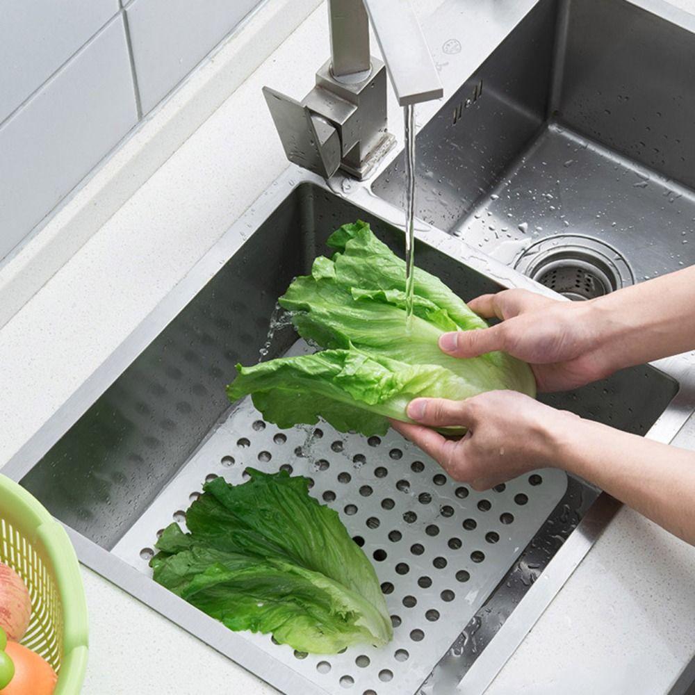 Anti-blocking Sink Drain Mat Hollow Dish Drying Mat Multifunctional Sink Protectors  Tableware