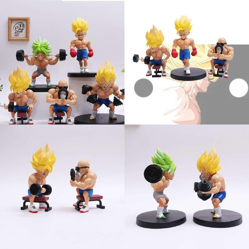 High Quality Dragon Ball Fitness Goku Muscle Strengthening Master Roshi Vegeta Model Ornament