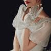 Elegant Wedding Gloves with Bowknot Pearls Cuffs For Indoor Outdoor Event And Professional Bride Photography Handwear
