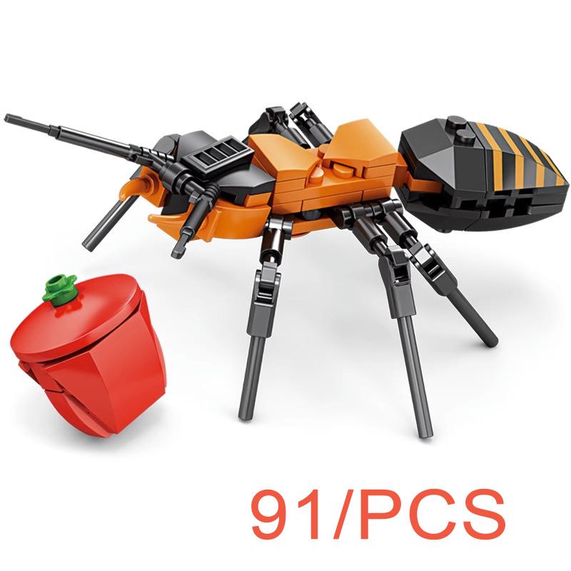 MOC Puzzle Zvířecí Stavební Kostky Včela Tygr Lev Žirafa Žába Krokodýli Liška Pták Divoké Prase Hmyz Mini DIY Cihlová Hračka Dárek F029