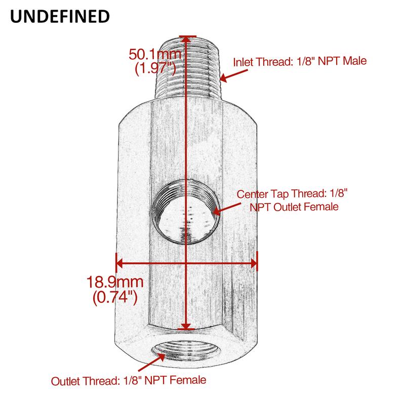 Stainless Steel 1/8'' NPT Oil Pressure Sensor Sendor Tee Adapter to 1/8 NPT Gauge T-Piece Car Accessories