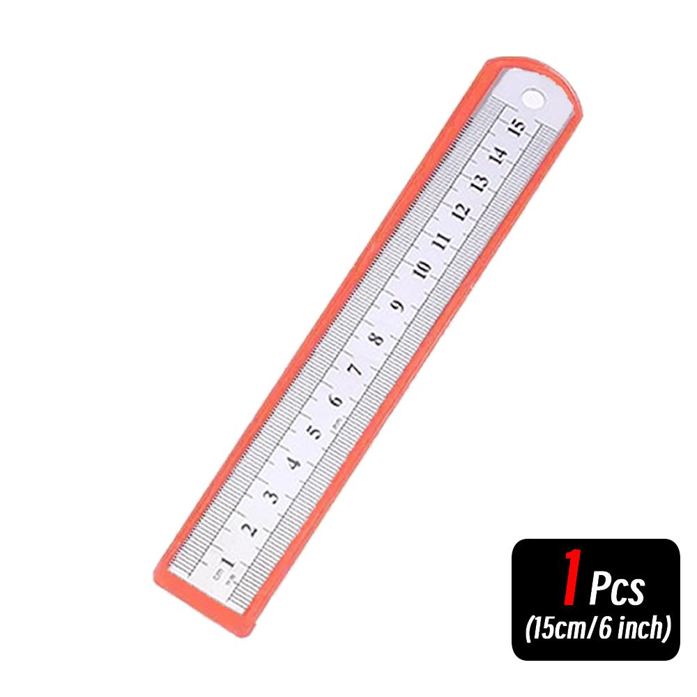 

10P 15-30cm Stainless Steel Metal Straight Ruler Precision Double Sided Precision Measuring Tool Scale Metric Ruler Accessories