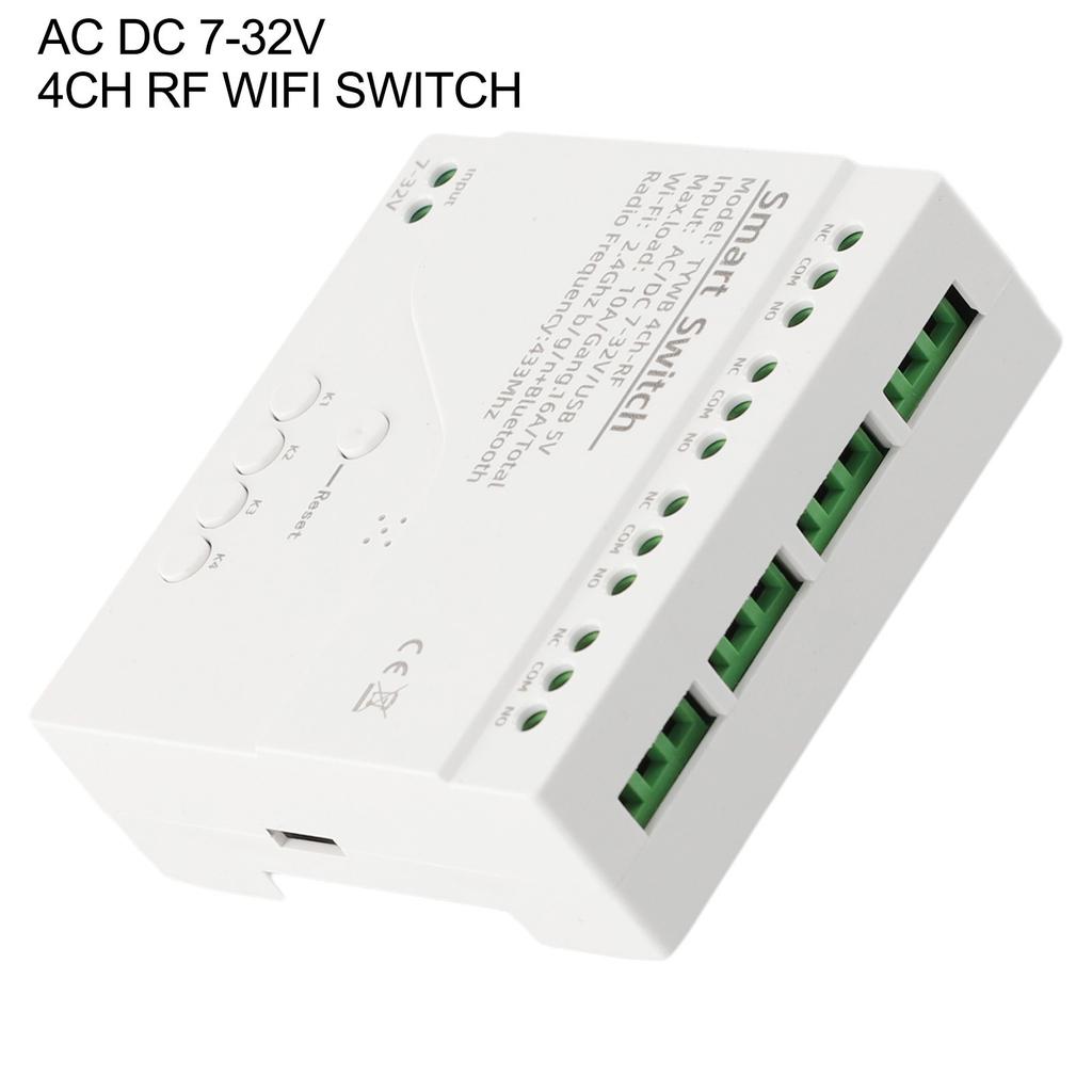 Έξυπνος Για Tuya Μονάδα Ελέγχου WIFI RF Διακόπτης 4 Καναλιών Μονάδα Ρελέ Διακόπτης