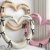 BEPAN Happy Birthday Heart Photo Frame Balloon with Bowknot Stickers Girlsfriend Theme Birthday Party Photo Props Wedding Decoration
