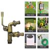 Anti-freezing All-copper Faucet One Inlet and Two Outlets 1/2inch Outdoor Faucet Dual Water Outlets Durable
