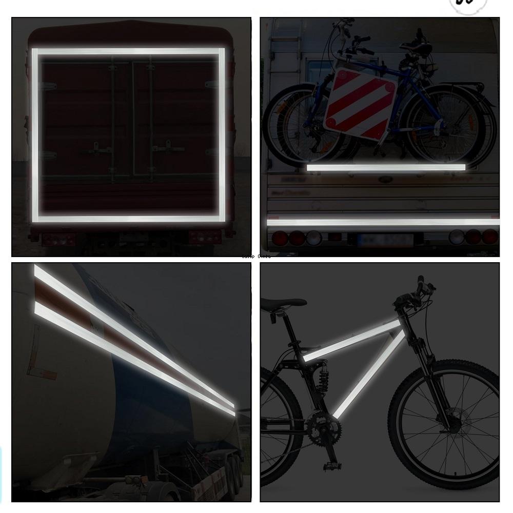 5cm*5m ECE R104 Reflexband Weiß Mikroprismatische Wasserdichte Folie Sicherheits-LKW-Reflektoren Klebeaufkleber Für Auto Fahrzeuge