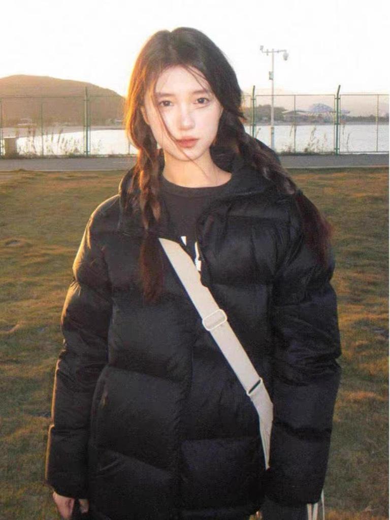 Korean Style Women's Pink Short Puffer Jacket - Petite Thickened Cotton Outerwear