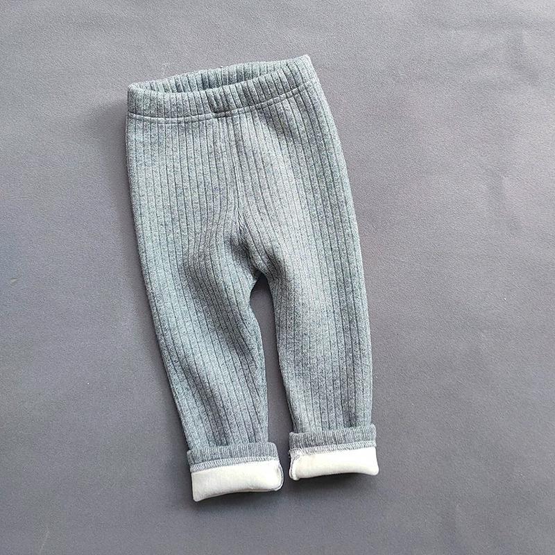 

Детская одежда Утепленные теплые кашемировые брюки для девочек Осень Зима Корейские детские брюки на флисе Леггинсы для девочек 90 серый