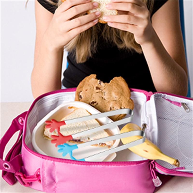 8 Stück pro Packung Bunte Silikon Edelstahl Mini Zangen, Kleine Snackklemme, Kuchenklemme, Kleine Handklemme, Küchenwerkzeug