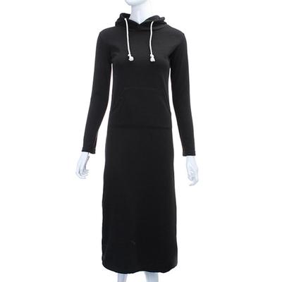 hooded maxi sweatshirt dress