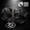 Fissler One Hand Pot 18cm Adamant Saucepan with Stainless Steel Lid Compatible with Gas Coating Made In Germany Black Japanese Fire/IH Non-Stick
