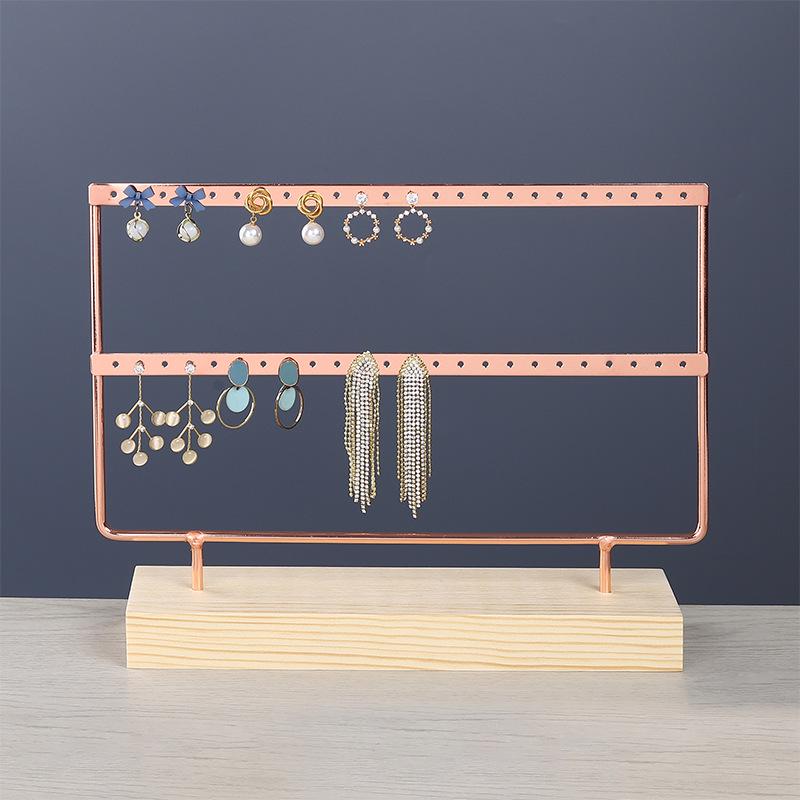 Solid Wood Iron Art Earring Holder Jewelry Display Stand for Home Storage and Hanging Ear Studs.