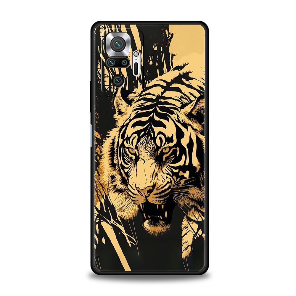 Phone Case For Xiaomi Redmi Note 14 13 12 5G 11 10 Pro Plus 4G 9S 9 14C 13C 12C 10C 9C 9A Soft TPU Cover Art animal tiger
