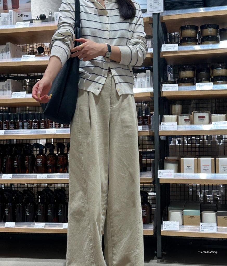 Women's High-Waisted Wide-Leg Pants: Versatile, Loose-Fit, Drapey and Slimming for Spring and Summer