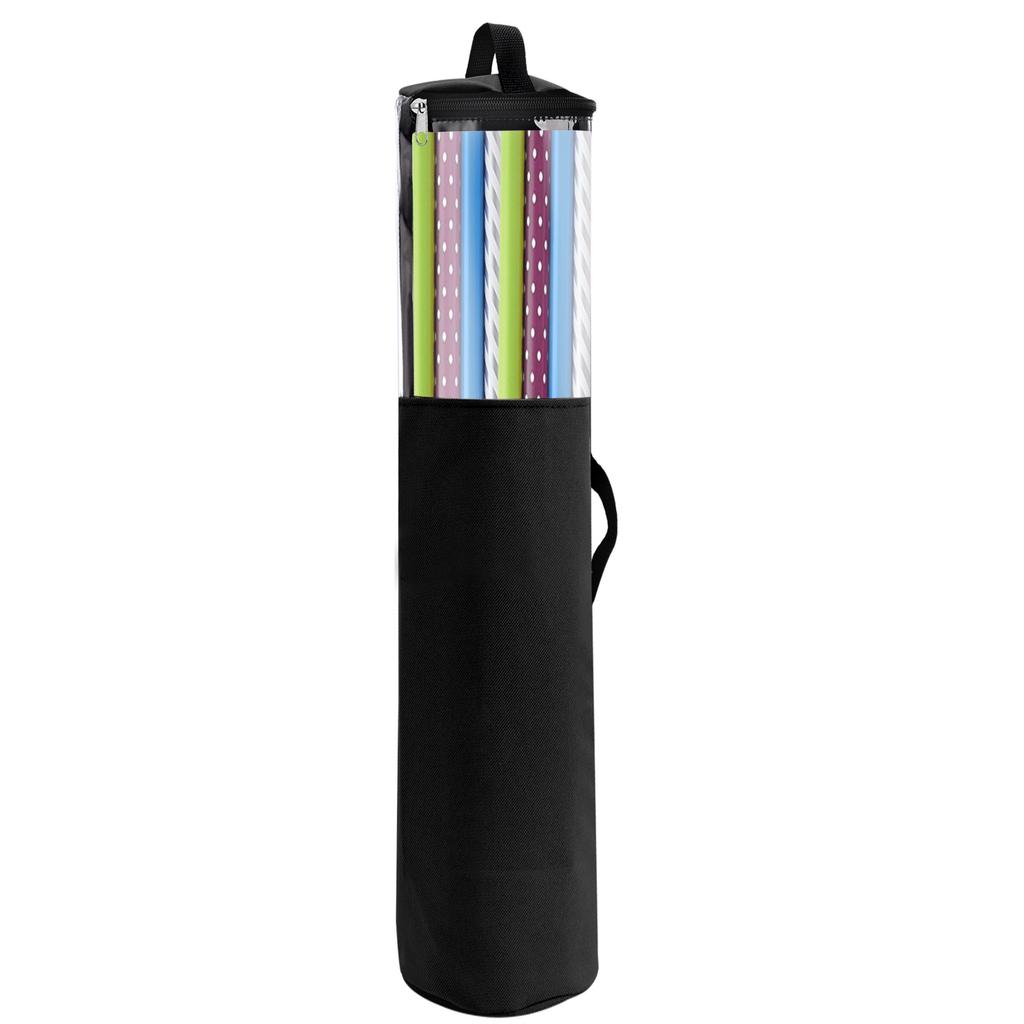 Wrapping Paper Storage Bag Nylon 40in Gift Wrap Storage Container with Clear PVC Window Black