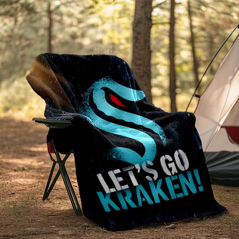 Go Team Kraken! Blanket Flannel Throw for Sofa, Indoor, Camping, Living Room, Office, Chair, And Bed Soft Birthday Gift