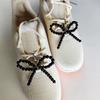 Sweet Pearls Beaded Bowknot Shoe Charm Lovely Shoe Decorations Shoelaces Charm Shoe Decorative Pendant Accessories