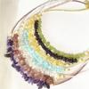 Natural strawberry crystal gravel necklace ice-through pink peach blossom strawberry crystal collarbone chain fashionable irregular and fresh