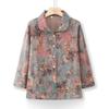 Moou Mama Floral Lapel Cardigan Blouse for Women