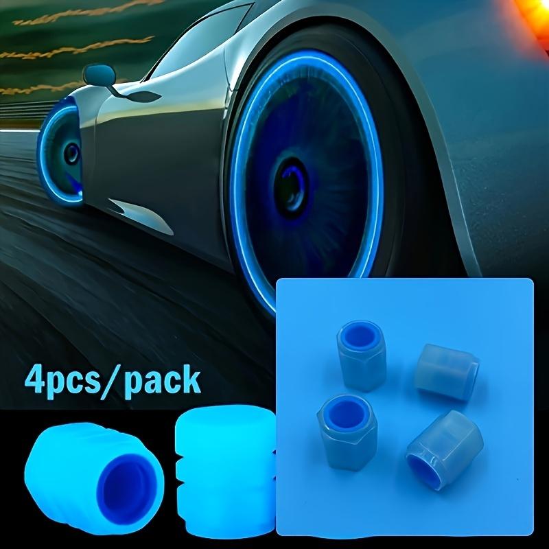 

4-piece set of glossy tire valve caps, suitable for durable ABS material in automobiles синий