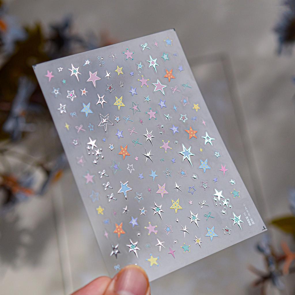 5D Ocean Nail Art Stickers Blue Water Wave Daisy Spiral Pattern Self-adhesive Seaside Nail Decal DIY Manicure Decoration