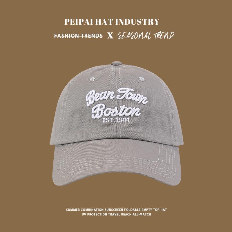 

Baseball cap female soft top versatile fashion show face small sun hat shopping couple cap tide M（56-58cm） сірий колір