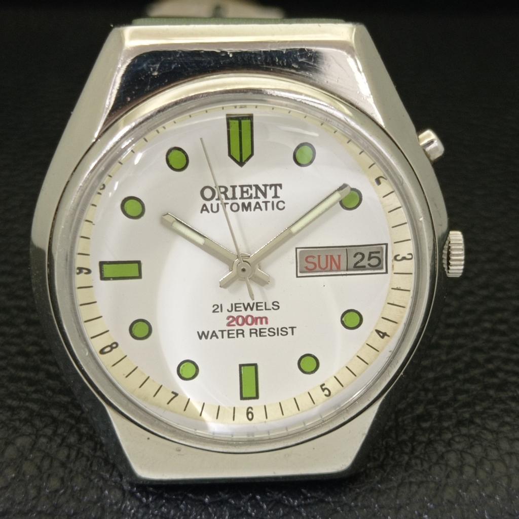 VINTAGE ORIENT AUTOMATIC 46941 JAPAN MENS WHITE COLOR DIAL WATCH a700664-5 R204-a700664