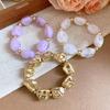 Colorful Jade Geometric Acrylic Bracelet - Retro, Simple, & Fashionable with a High-End Feel