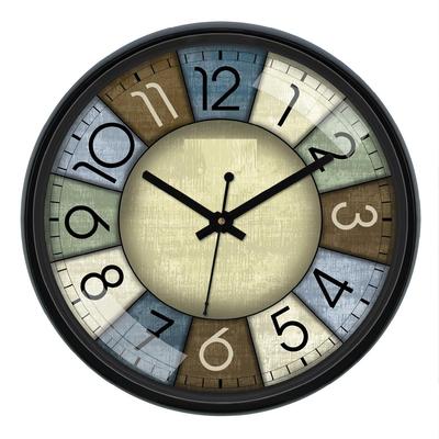 12-Zoll Kunststoff- und Glas-Wanduhr - Ritterzeit (Stille Bewegung), Schwarz