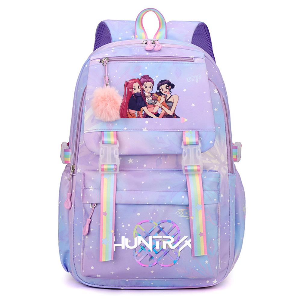 Anime K-Pop Demon Hunters Printed Large Capacity Waterproof Backpack Teenger Student Girl Boy Schoolbag Bookbag Women Large Capacity Travel Bag Gift