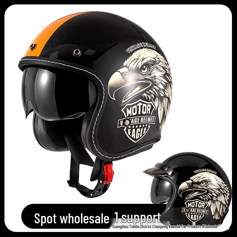 Best-Selling 3/4 DOT Motorcycle Helmet for Men & Women – Retro Scooter/Moped/Cruiser Style