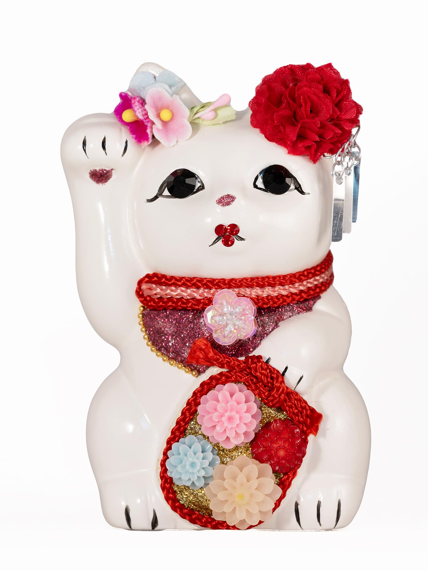 

Кот удачи Правая лапа Кот удачи Счастливый талисман фэн-шуй Коробка для пожертвований Белый Майко-хан (S-РАЗМЕР Белый) приподнятый/Керамический Манэки-нэко (mk_S