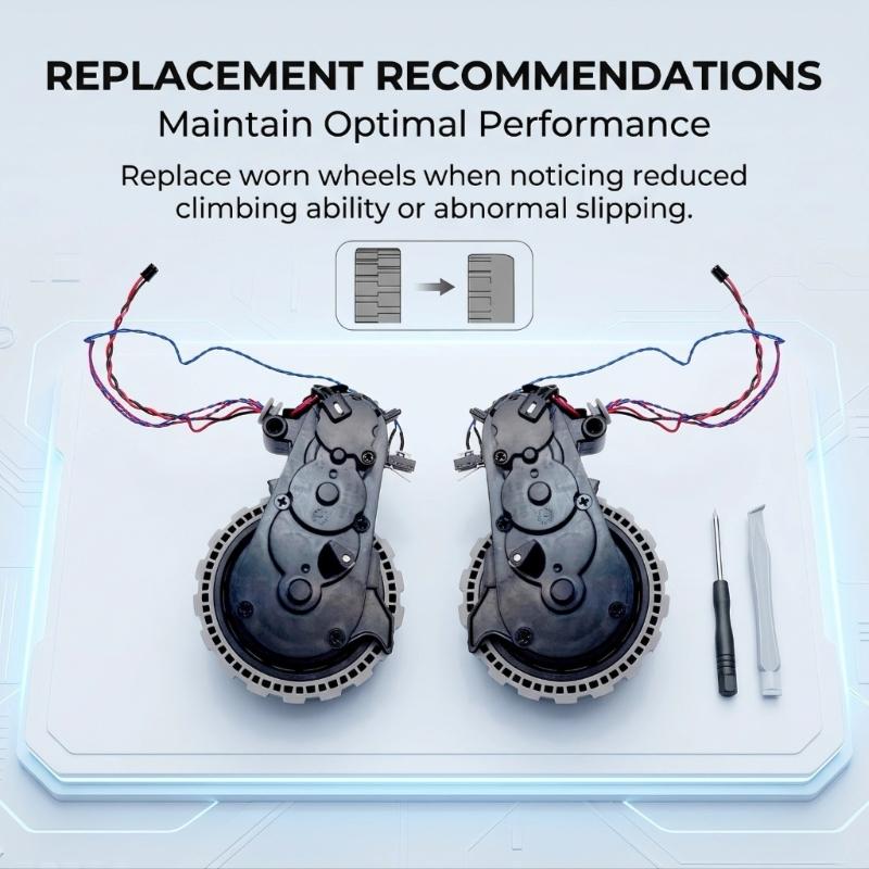 Robot Vacuum Wheel Assembly Pair with Integrated Connectors for Listed X1, X1S, and T20 Models, Covering Both Left and Right Wheel Positions