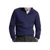Polo Ralph Lauren SS23 Solid Color Small Pony Embroidered Diamond Pattern Pullover Long Sleeve Sweatshirt Men Sweatshirt Blue 710916640-001