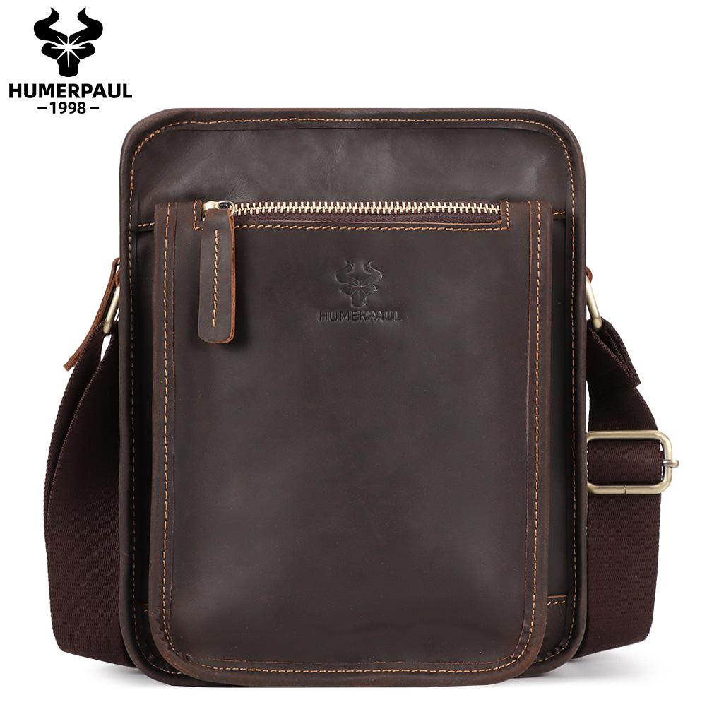 Humerpaul Leather Shoulder Bag Large Capacity Multi-function Travel Bag Sports Bag