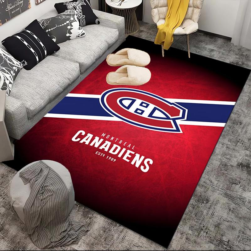 Tapis de sol Équipe de hockey des Canadiens de Montréal Convient pour l'intérieur et l'extérieur, Tapis pour maisons, bureaux, salons, Décoration intérieure, Cadeau de Noël